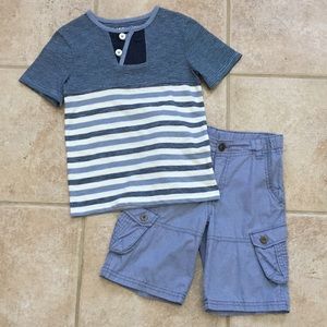 OshKosh B'gosh Henley Tee Shirt Cargo Shorts
